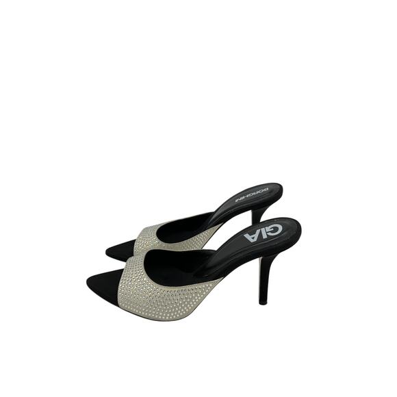 Gia Borghini 'Perni' Black Leather 04 Sandals Size 38.5 - Picture 2 of 5